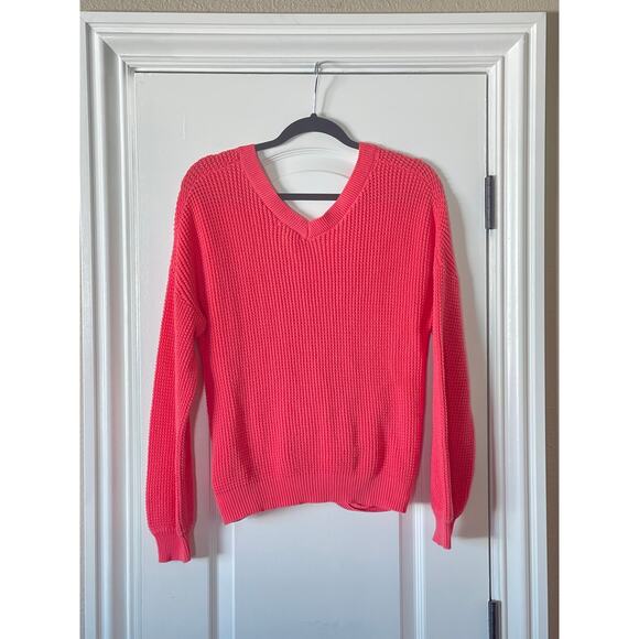 BP Women's Pink Knotted Pullover Sweater V-neck Small - Picture 3 of 6